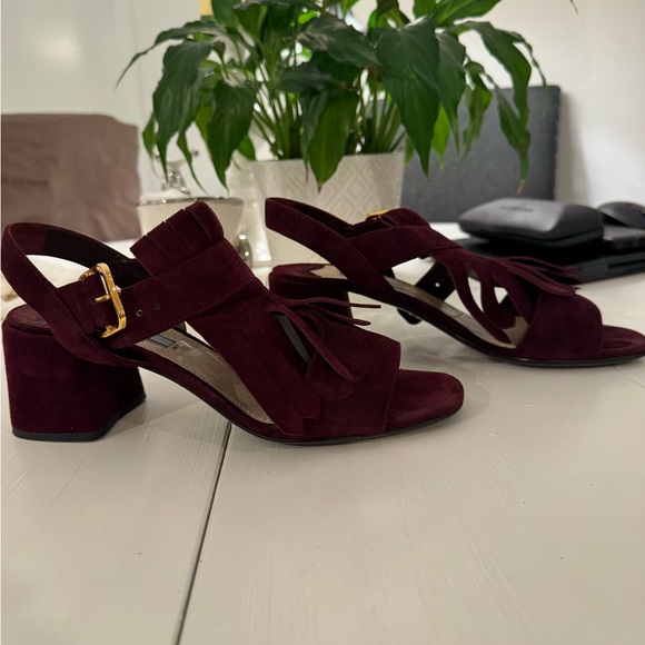 Red Prada Small Heel Sandal - Picture 1 of 15